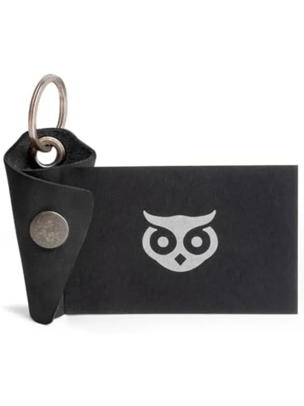 Full Grain Leather Keychain Organizer with Snap Closure & Silencer Sleeve for